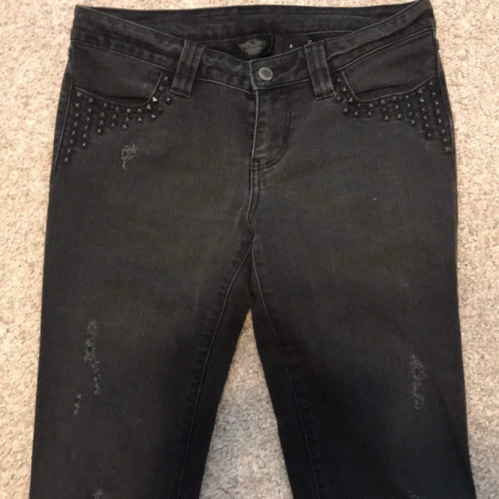 Harley Davidson black studded skinny jeans